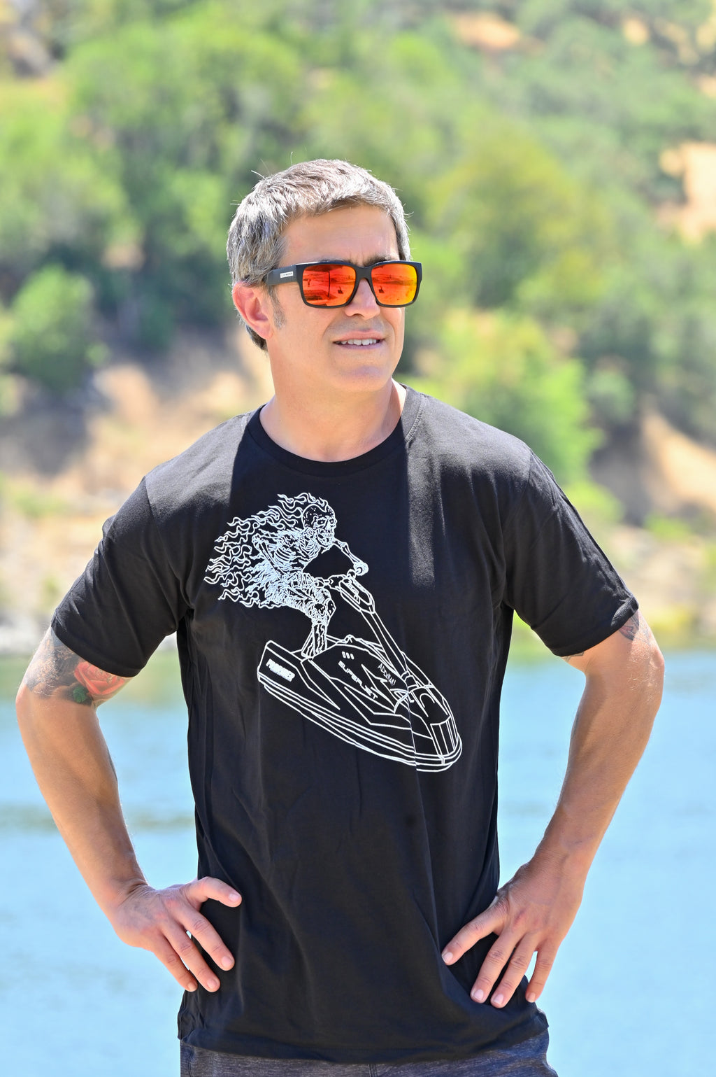 Pro Rider Skeleton Stand-up Signature Series Men's Premium T-Shirt