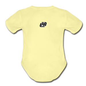 Pro Rider World Organic Short Sleeve Baby Bodysuit - washed yellow