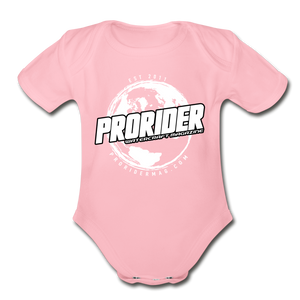 Pro Rider World Organic Short Sleeve Baby Bodysuit - light pink