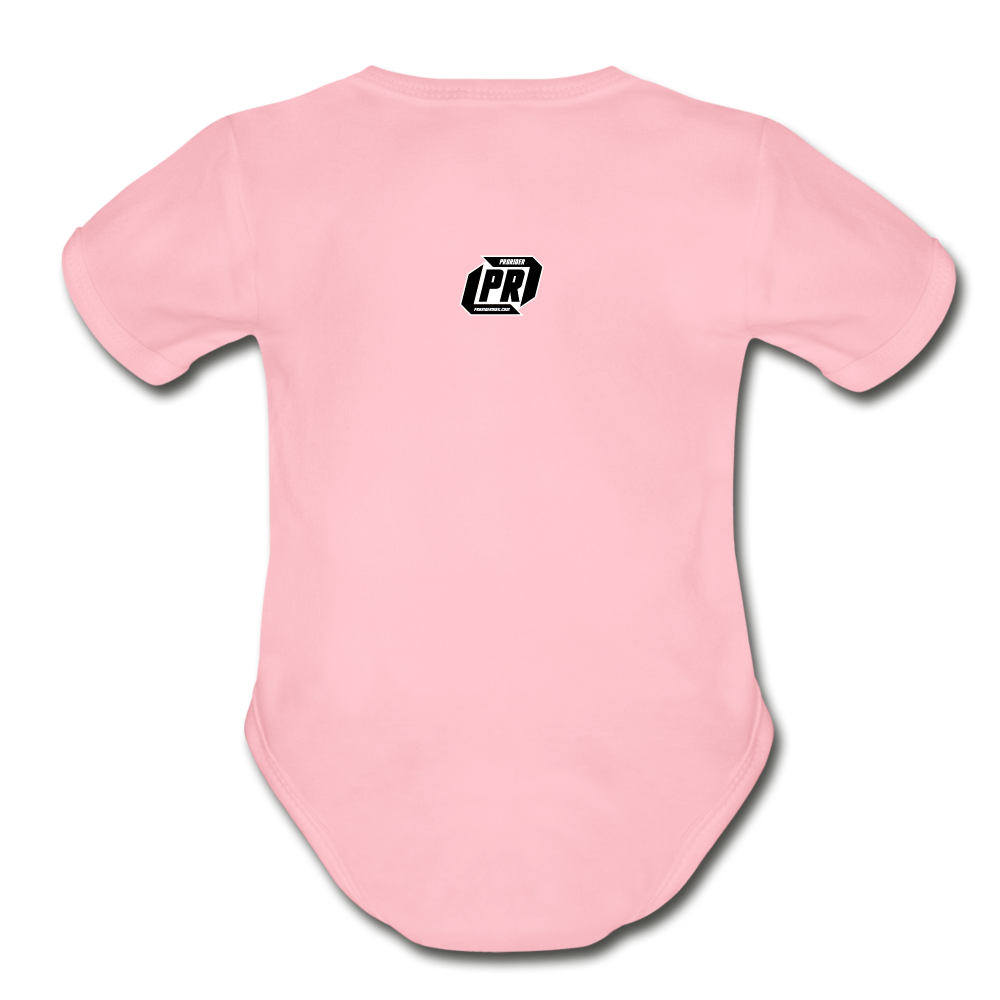 Pro Rider World Organic Short Sleeve Baby Bodysuit - light pink