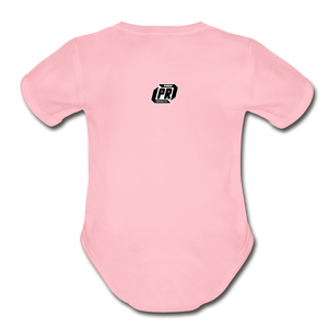 Pro Rider World Organic Short Sleeve Baby Bodysuit - light pink