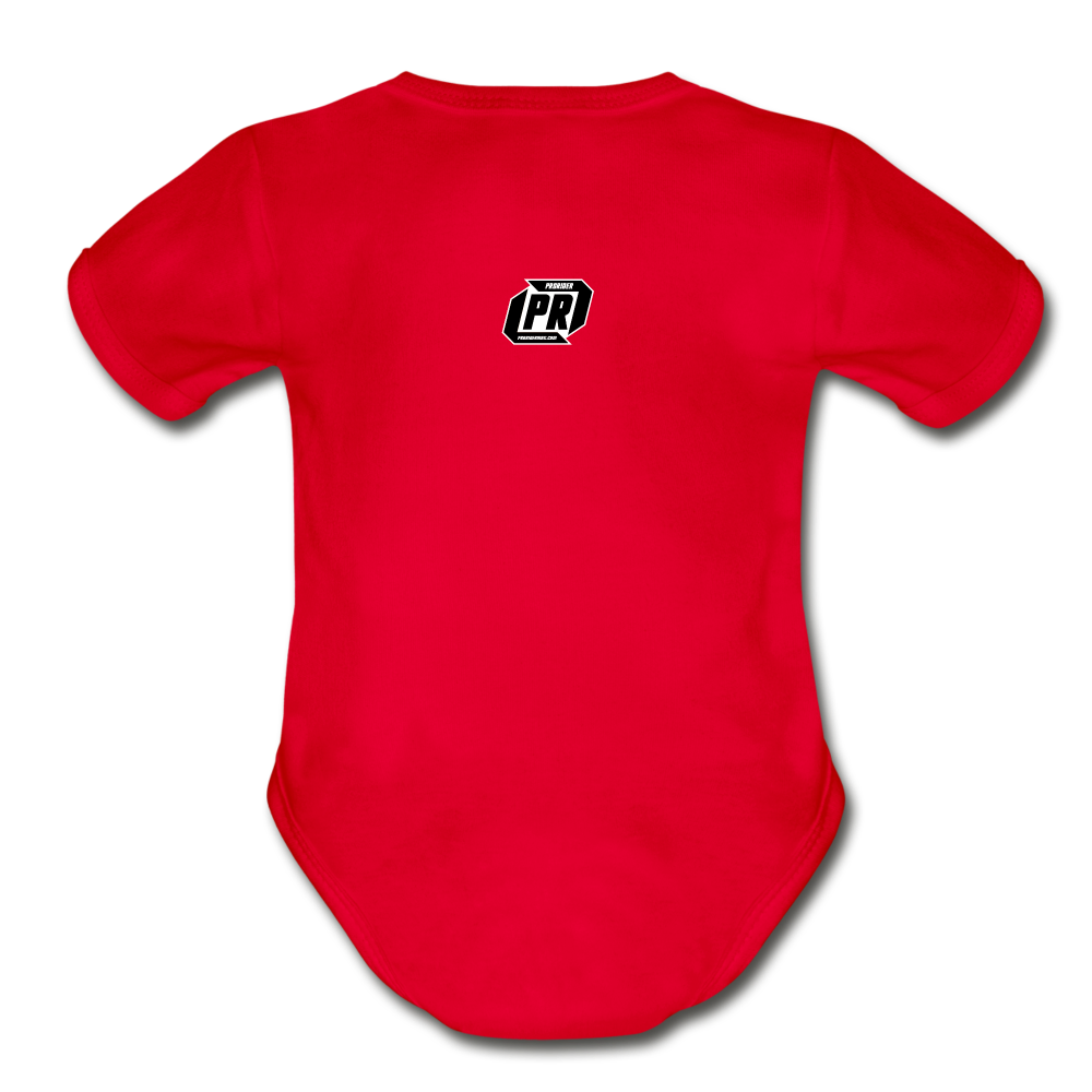 Pro Rider World Organic Short Sleeve Baby Bodysuit - red
