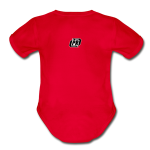 Pro Rider World Organic Short Sleeve Baby Bodysuit - red