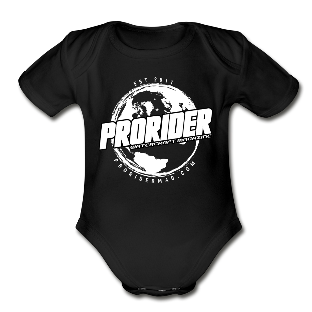 Pro Rider World Organic Short Sleeve Baby Bodysuit - black