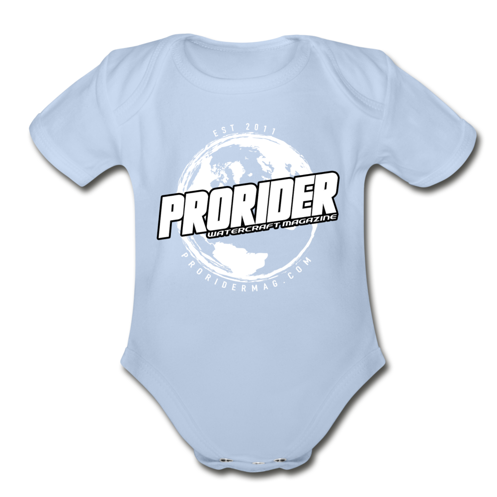 Pro Rider World Organic Short Sleeve Baby Bodysuit - sky