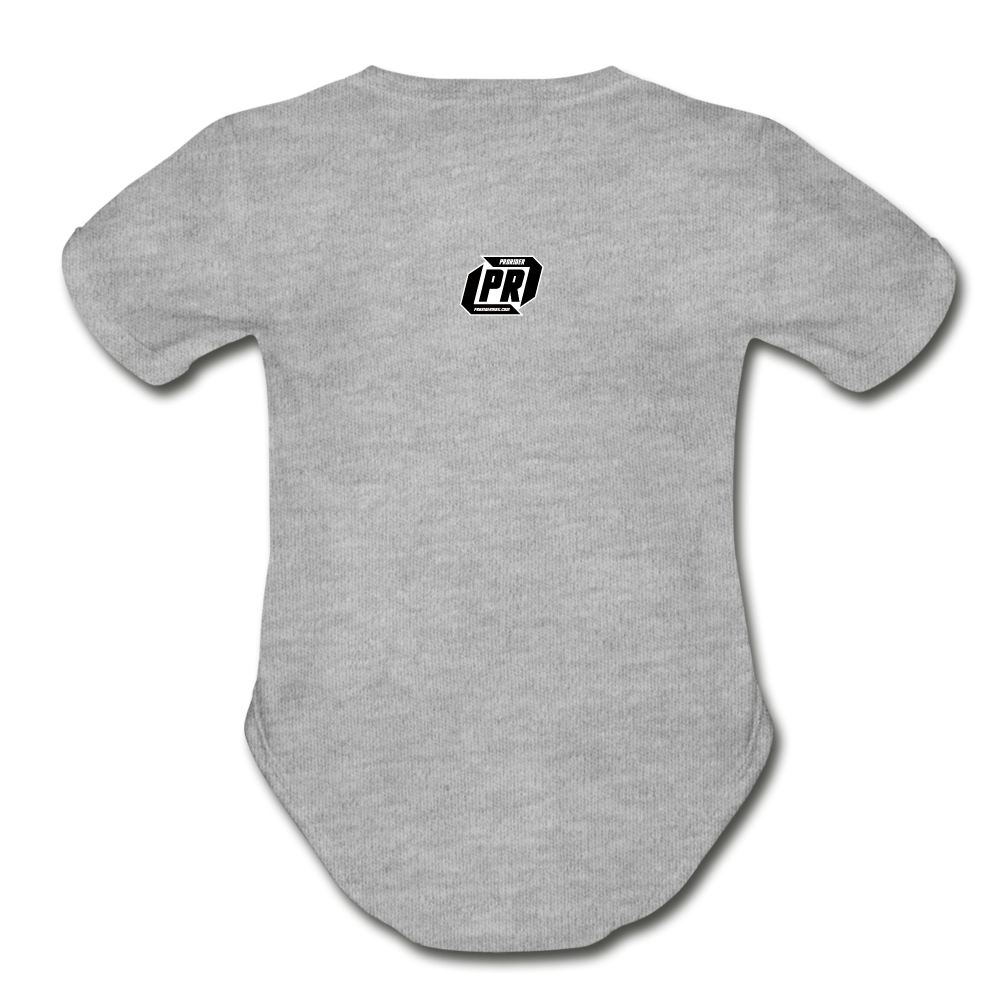 Pro Rider World Organic Short Sleeve Baby Bodysuit - heather gray