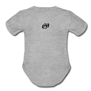 Pro Rider World Organic Short Sleeve Baby Bodysuit - heather gray