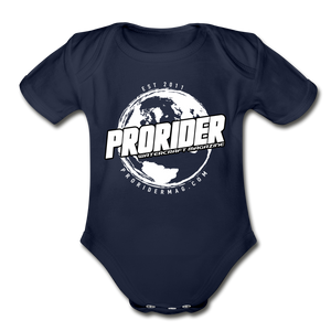 Pro Rider World Organic Short Sleeve Baby Bodysuit - dark navy