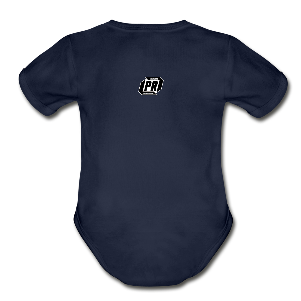 Pro Rider World Organic Short Sleeve Baby Bodysuit - dark navy