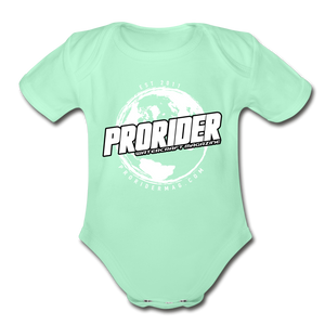 Pro Rider World Organic Short Sleeve Baby Bodysuit - light mint