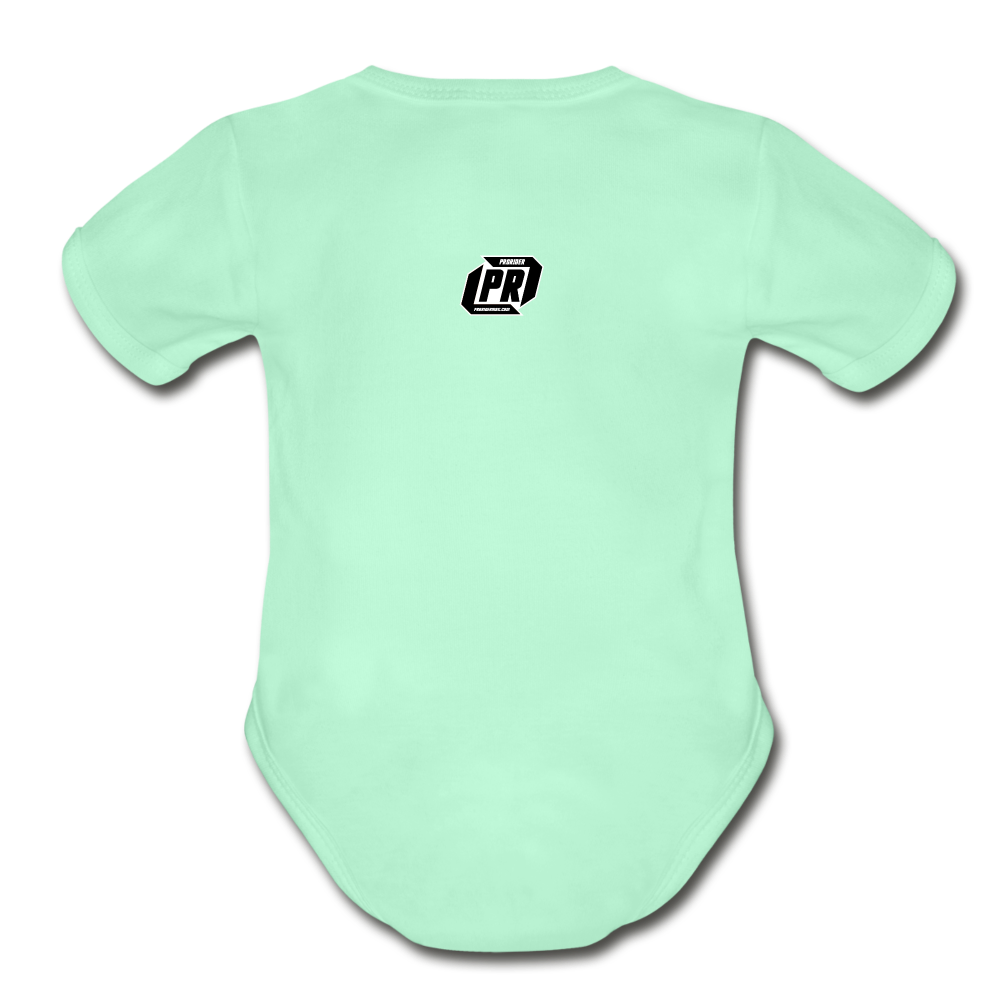 Pro Rider World Organic Short Sleeve Baby Bodysuit - light mint