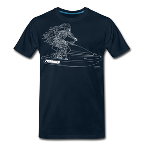 Pro Rider Wave Blaster Skeleton Signature Men's Premium T-Shirt - deep navy